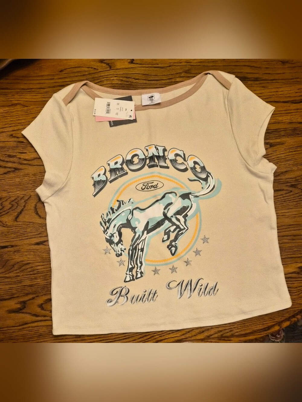 Grayson Threads ribbed crop tee featuring a FORD BRONCO XL Built Wild